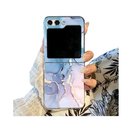 Imagem de Capa De Telefone Dobrável Em PC Transparente Com Padrão De Mármore Para Samsung Galaxy Z Flip 7 6 5