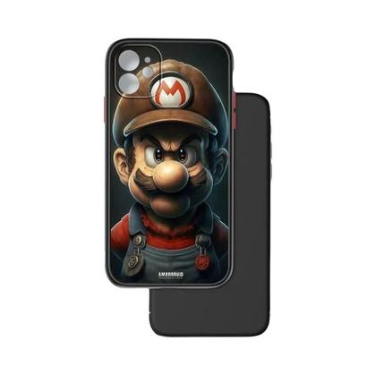 Imagem de Capa de Telefone Fosca Translúcida com Desenhos Animados do Mario para iPhone 15/14/13/12