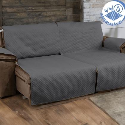 Imagem de Capa Impermeável Protetora Para Sofá-cama Retrátil e Reclinável 1,80 Metros 2 Lugares de 90cm Cada