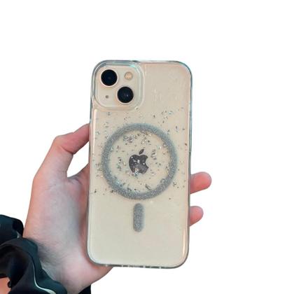 Imagem de Capa iPhone Transparente Glitter Prata