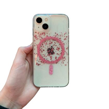 Imagem de Capa iPhone Transparente Glitter Rosa