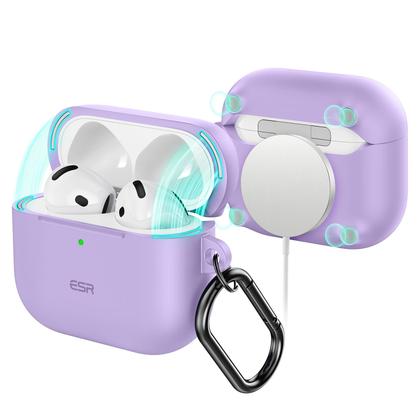 Imagem de Capa para AirPods 4 ESR HaloLock Purple com proteção total contra quedas