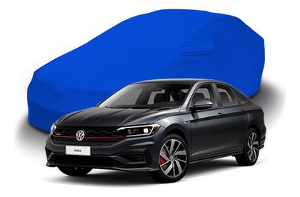 Imagem de Capa Para Cobrir Carros Sedã Azul Royal Com Elástico Tecido