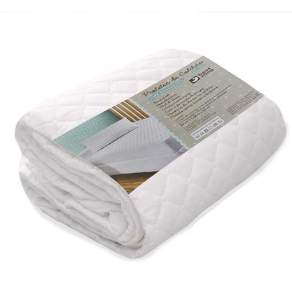 Imagem de Capa para Colchao Solteiro Standard Box Protetor de Colchão Branco Poliester 88cm x 188cm