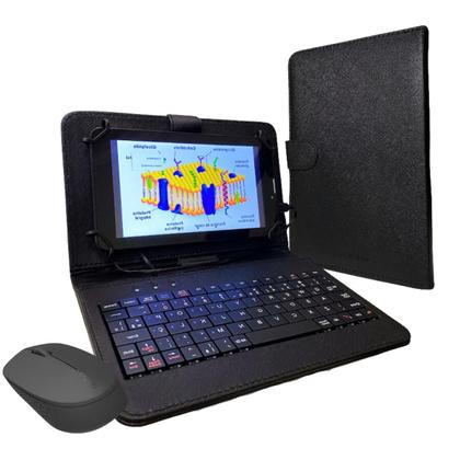 Imagem de Capa preta com Teclado e Mouse p/ Tablet Android Tipo C de 7 a 8.7 polegadas