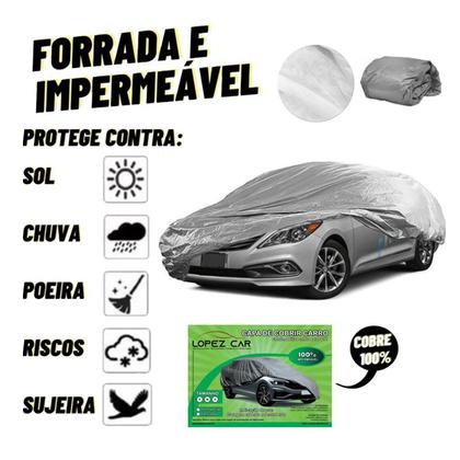 Imagem de Capa Protetora Cobrir Carro Mobi LOPEZCAR Forrada, Impermeável - Protege do Sol, Chuva e Poeira