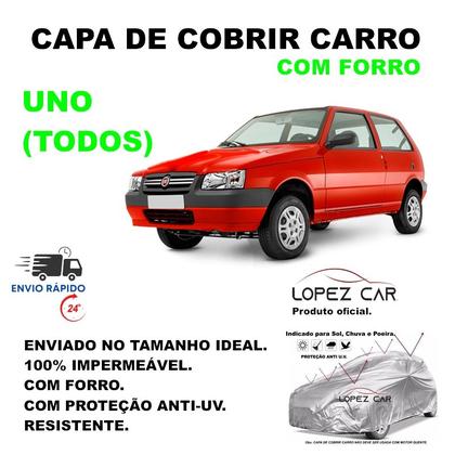 Imagem de Capa Protetora Cobrir Carro Uno Mille LOPEZCAR Forrada, Impermeável - Protege do Sol, Chuva e Poeira