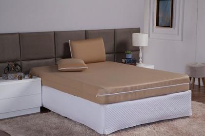 Imagem de Capa Protetora Para Colchão Casal Padrão Com Zíper Malha Gel Spandex Super Macia