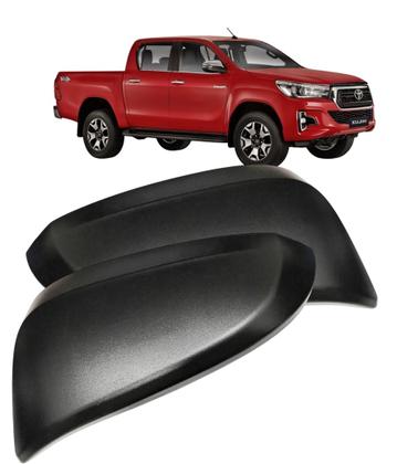 Imagem de Capa Retrovisor Hilux 2016 até 2024 Pickup Sw4 Rav4 Corolla Cross Preta Par 2 Peças