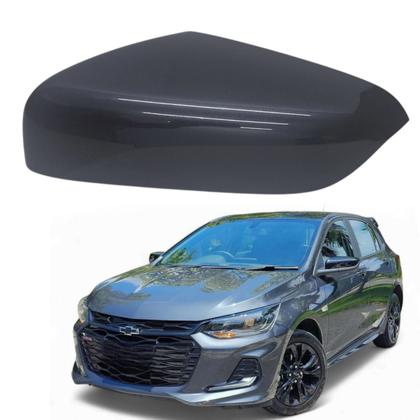 Imagem de Capa Retrovisor Onix Rs 2023 2024 2025 Cinza Drake S/ Furo Sensor Esquerdo