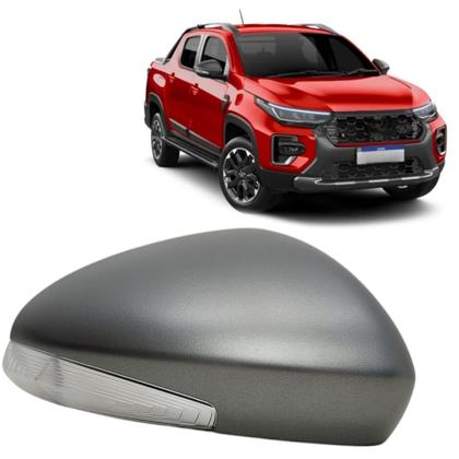 Imagem de Capa Retrovisor Pisca Seta Fiat Strada Ranch Volcano 2023 2024 2025 Lado Direito Cinza Strato Fosco