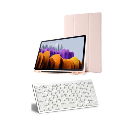 Imagem de Capa Smart Rosa + Teclado Bluetooth P/ Tablet Galaxy S8 Ultra 14.6 X900