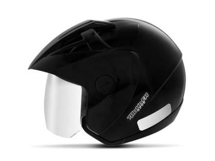 Imagem de Capacete Aberto Masculino Ebf Thunder Preto Brilhante Moto