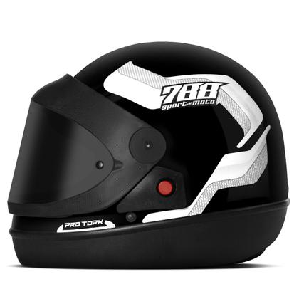 Imagem de Capacete Fechado Integral Sport Moto 788 Pro Tork Automático Viseira Fumê Masculino Feminino