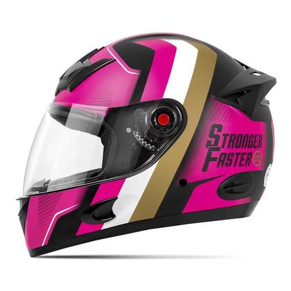 Imagem de Capacete Moto Fechado Etceter Stronger Faster Fosco