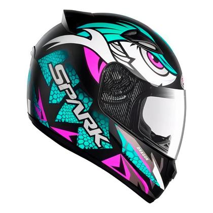 Imagem de Capacete Moto Fechado Spark Dragon Preto Tifany Fosco Feminino e Masculino Motoqueiro - EBF