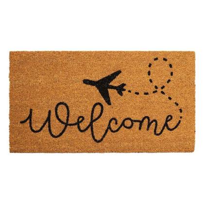 Imagem de Capacho Fibra De Coco Estampado 29 Bege Preto 0,33x0,60m