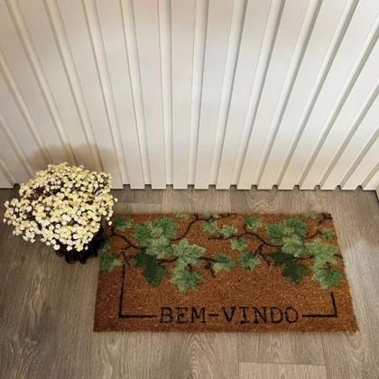 Imagem de Capacho Fibra De Coco Estampado Antiderrapante 30x60cm - Corttex