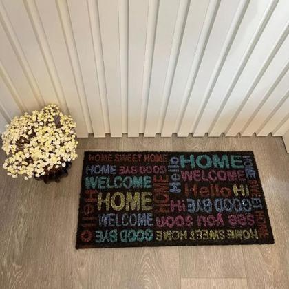 Imagem de Capacho Fibra De Coco Estampado Antiderrapante 30x60cm - Corttex