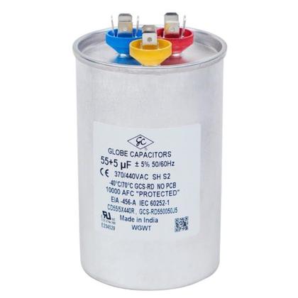 Imagem de Capacitor Globe Capacitores CBB65 Motor Run 55+5uF 370V/440V