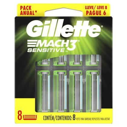 Imagem de Carga Gillette Mach3 Sensitive Leve 8 Pague 6 