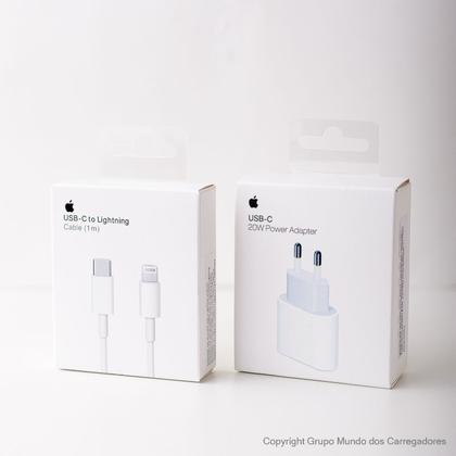 Imagem de Carregador Original Completo Usb-C 20W Turbo Compativel Iphone-11-12-13-14-Promax-ipad - Adaptador Tomada Fonte Turbo 