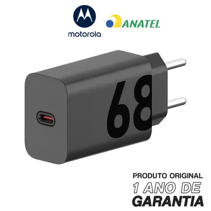 Imagem de Carregador Rápido de Parede Motorola Turbo Power Rápido 68W - Sem cabo - Moto G60s, Edge 30 Pro, Edge 30 Fusion, Edge 30 Neo, Edge 30 Ultra, edge 40