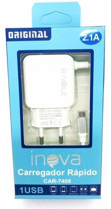 Imagem de Carregador Rápido Inteligente Inova V8 2.1A 1 Usb 7409