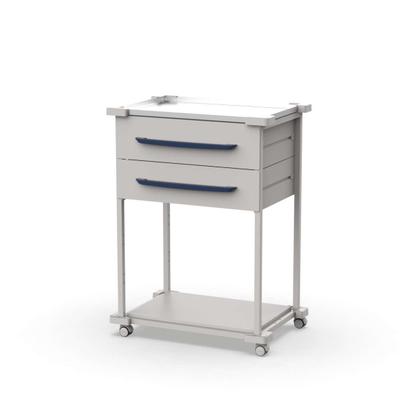 Imagem de Carrinho com 2 gavetas Cinza e tampo em INOXMAD.U EXTRA 550