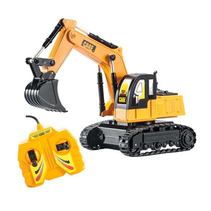 Imagem de Carrinho Controle Com Fio Trator Escavadeira Move Pá Anda - Dm Toys