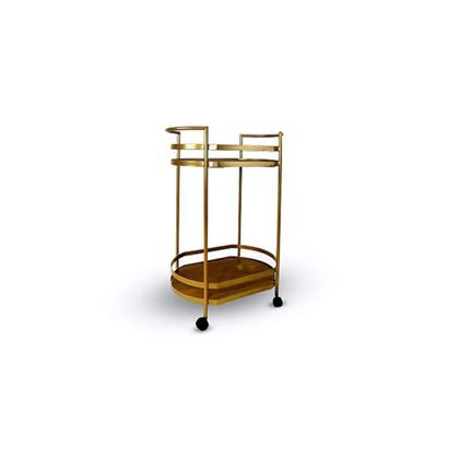 Imagem de Carrinho de Bar Oval Dourado 90cm