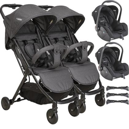 Imagem de Carrinho de Gemeos com 2 Bebe Conforto Kiddo Road Melange Preto