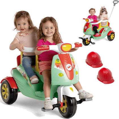 Imagem de Carrinho de Passeio e Pedal Calesita Moto Duo Color 2 Lugares