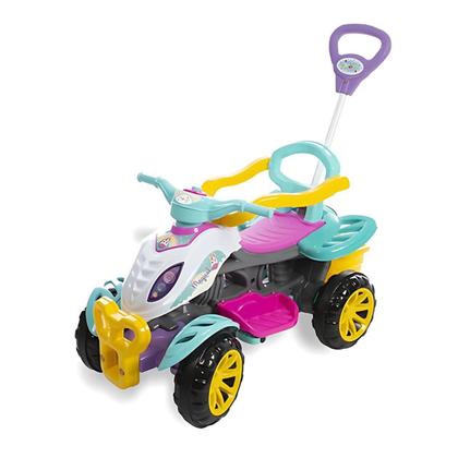 Imagem de Carrinho De Passeio Quadriciclo Empurrador Pedal Menina