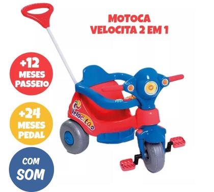 Imagem de Carrinho Motoca Triciclo Infantil Velocita Vermelho.