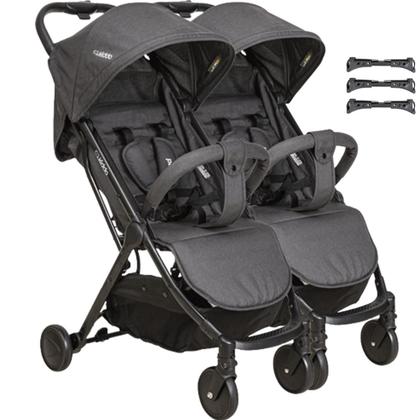 Imagem de Carrinho para Gemeos Compacto Passeio Kiddo Road Melange Preto