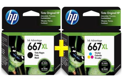 Imagem de Cartucho hp 667xl kit com 1bk + 1color p/ 1275 2374 2375 2874