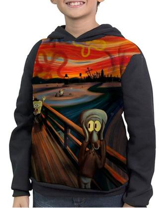 Imagem de Casaco Moletom Infantil O Grito Bob Esponja Full Print