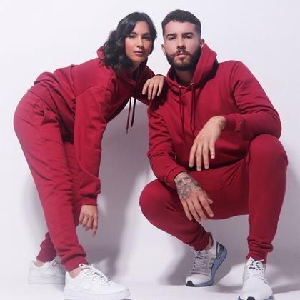 Imagem de Casaco Moletom liso Masculino e Feminino blusa de frio Com Capuz Modelo Canguru -RM004