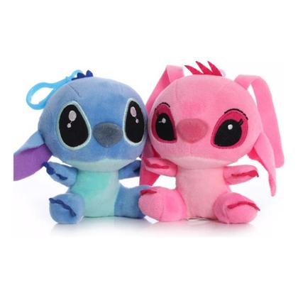 Imagem de Casal Pelucia Stitch E Angel Namorados Chaveiro Disney Envio Imediato