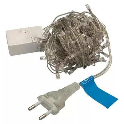 Imagem de Cascata Pisca Pisca Natal Lampada 92 Led 3 Metros 220v  Branco