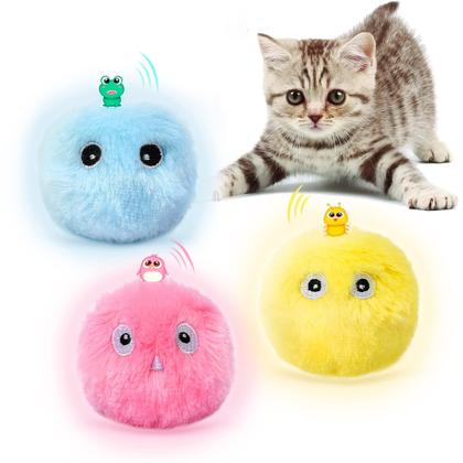 Imagem de Cat Ball Toys Petgravity Chirping com Catnip, pacote com 3 pelúcias