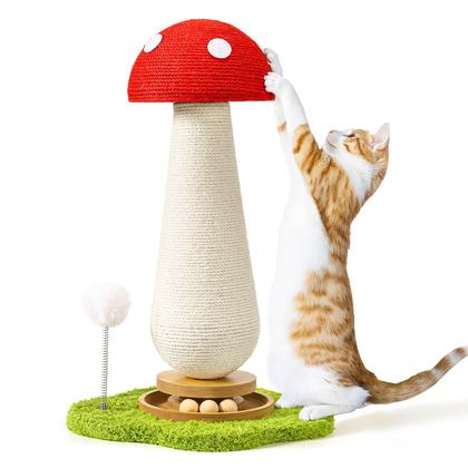 Imagem de Cat Scratching Post TEWIWAP Mushroom com brinquedos interativos