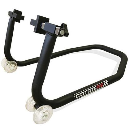 Imagem de Cavalete Traseiro Coyote Modelo TOP para Motos Sem Suporte / Slider de Balança - Preto