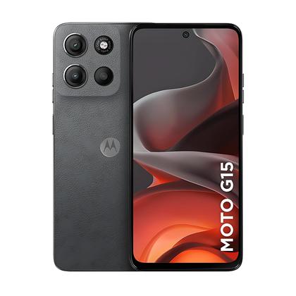 Imagem de Celular Smartphone Motorola Moto G15 4G 256gb 4Gb RAM e 8Gb RAM Boost XT2521 Cam 50mpx 5200Mah Tela FHD 6.7 NFC Grafite