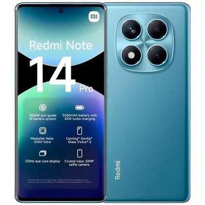 Imagem de Celular Xiaomi Note 14 Pro 256GB + 8GB ram Azul 4G, Certificação TÜV Low Blue Light, 10-bit Display