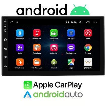 Imagem de Central Multimídia Android 2GB CarPlay Android Auto Bluetooth Usb Universal