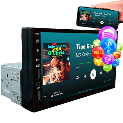 Imagem de Central Multimídia Mp5 Player Bluetooth Fm 7Pol 1 Din 2 Din
