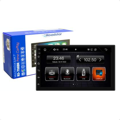 Imagem de Central Multimídia Som Automotivo MP5 Roadstar 7 Pol Touch Carplay Android Auto Rádio FM Bluetooth USB - RS708BR
