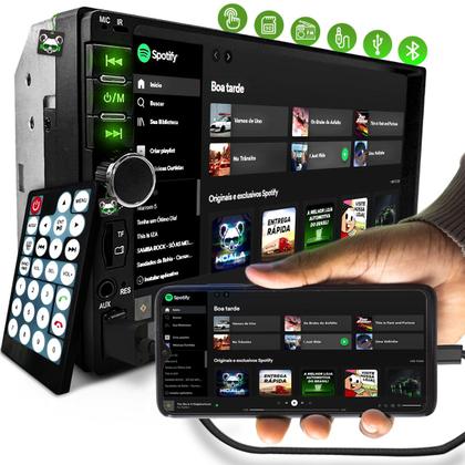 Imagem de Central Multimídia Universal Mp5 2 Din 7" Espelhamento USB Bluetooth Android Ios
